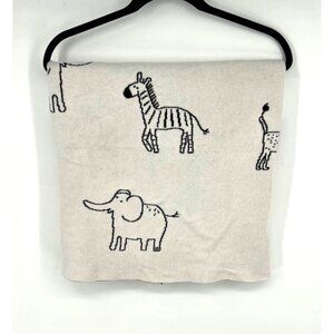 Frolics Kids Collection 45 x 39 Throw Blanket Safari Black and White Monochrome